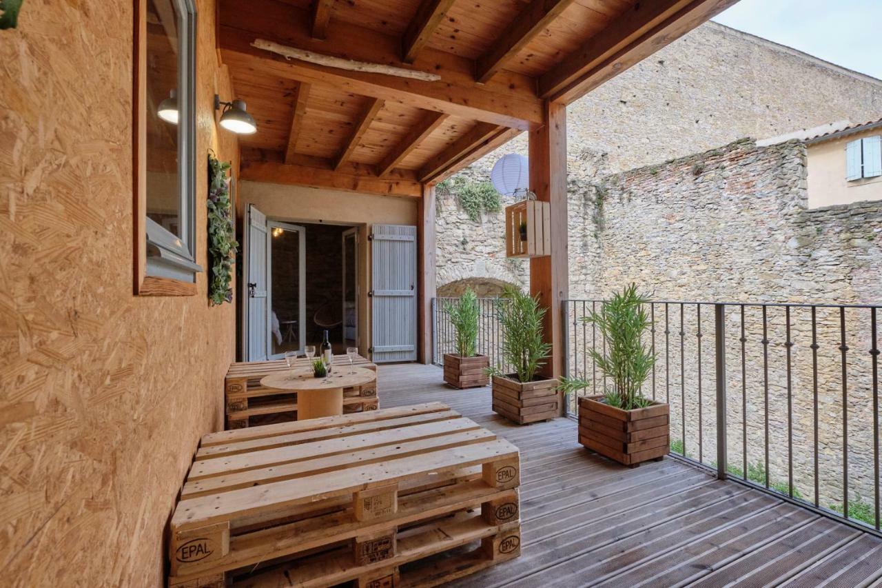 Mélina - appartement dans les remparts de la Bastide avec parking et terrasse Carcasona Exterior foto